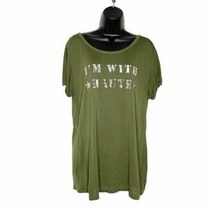 Haute Hippie Green I'm with Haute Graphic Tee